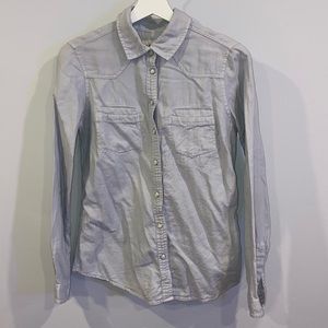 garage light blue button up shirt size XS